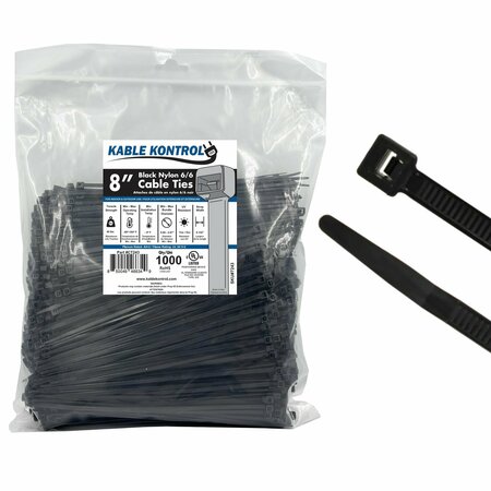 KABLE KONTROL Cable Zip Ties 8" Inch Long - UV Resistant Nylon - 40 Lbs Tensile Strength - 1000 pc Pack CT243